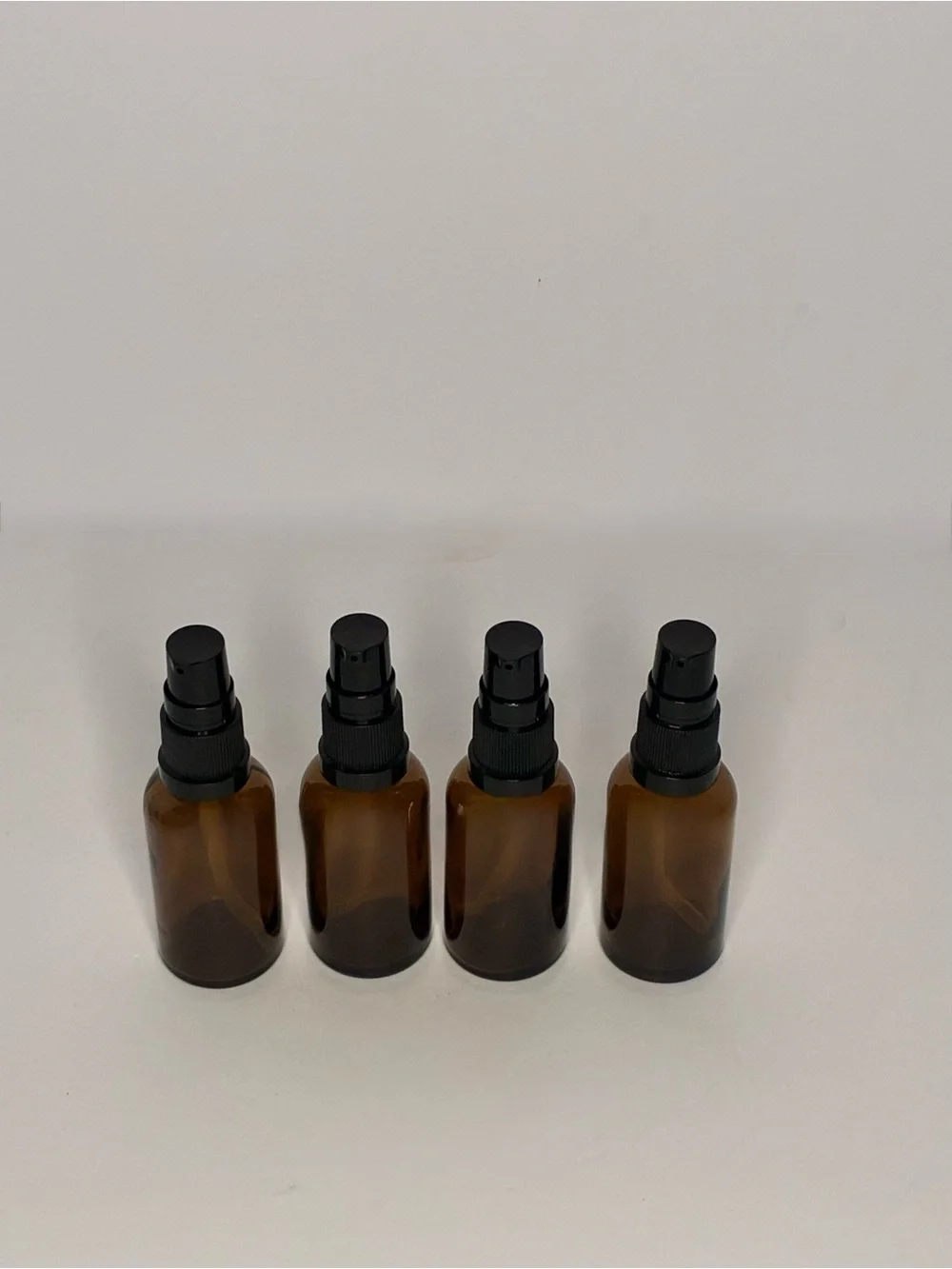 Amber Glass Pump Bottle for Women Skincare - 4 Pack